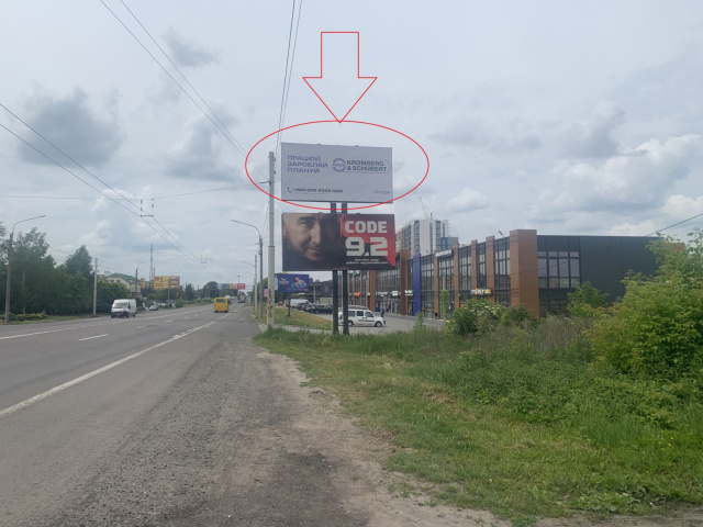 Щит 6x3,  Рівненська_ТЦ Перший_в'їзд в місто зі сторони Струмівки (верхній)
